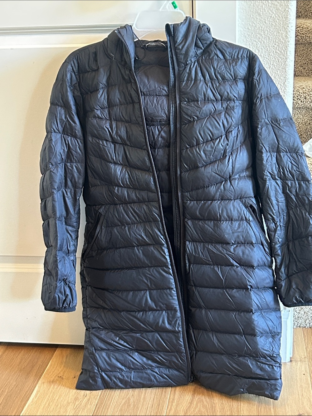 Lands End Long Quilted Puffer Coat in Black